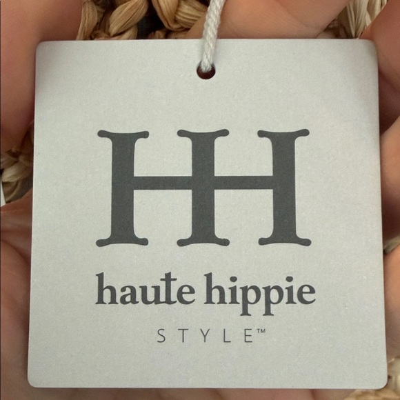 Haute Hippie Natural and Teal Handwoven Floral Tote - Picture 7 of 7